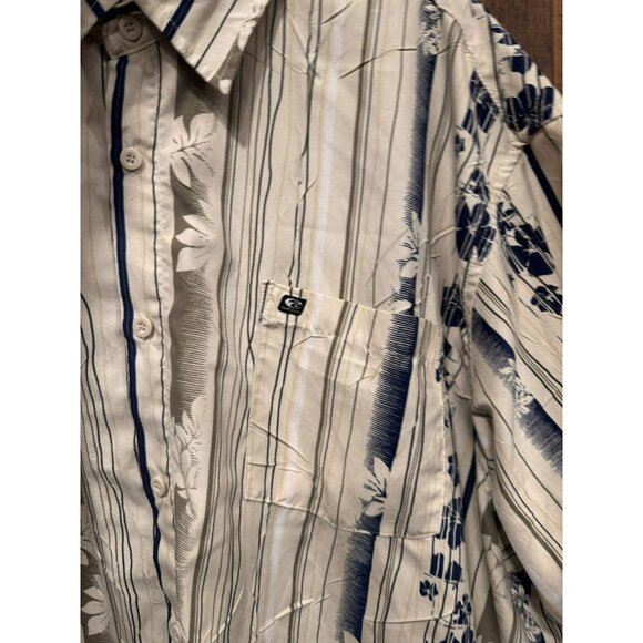 Vintage Point Zero Men’s Button Up Short Sleeve Shirt Blue White 2X EUC - Picture 4 of 6